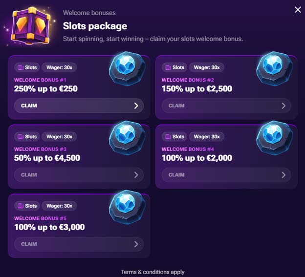 Spin Time casino welcome bonuses 
