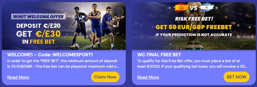 Win It casino sports betting bonus screenshot