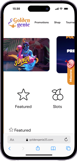Goldengenie casino mobile screenshot