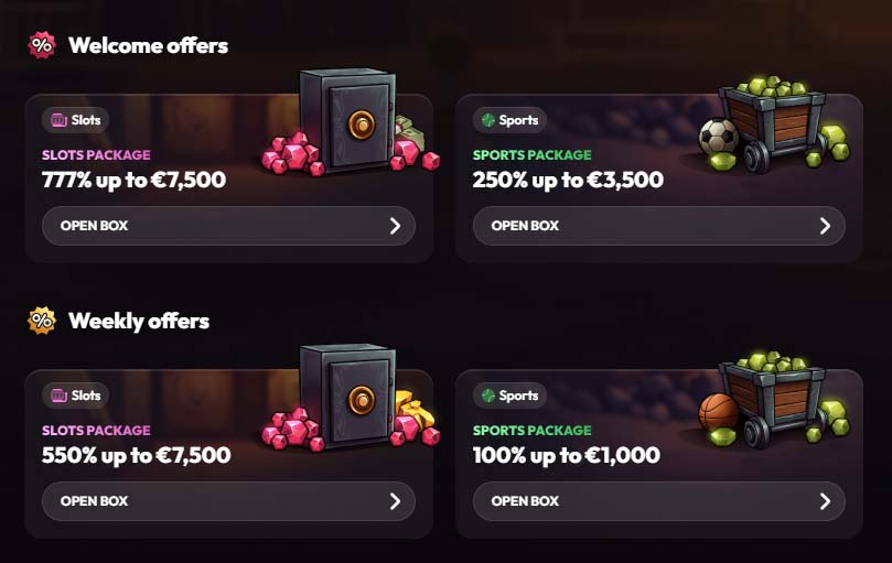 MadCasino bonuses screenshot