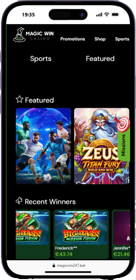Magic Win casino mobile screenshot