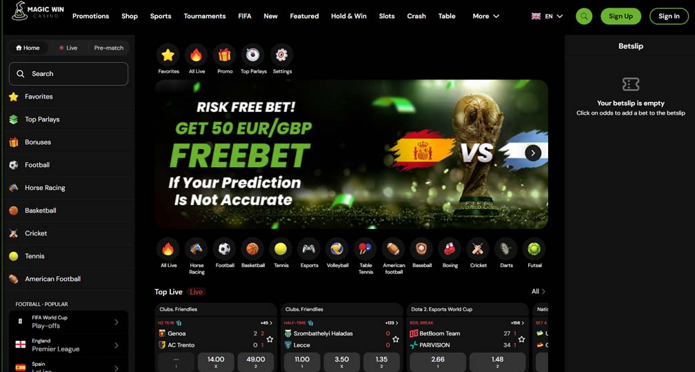 Magic Win casino sports betting screenshot
