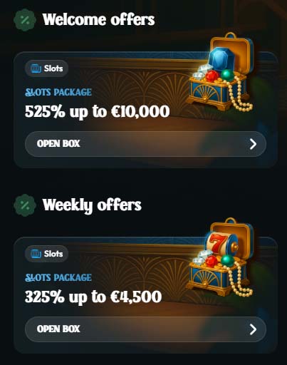 Palm casino bonuses screenshot