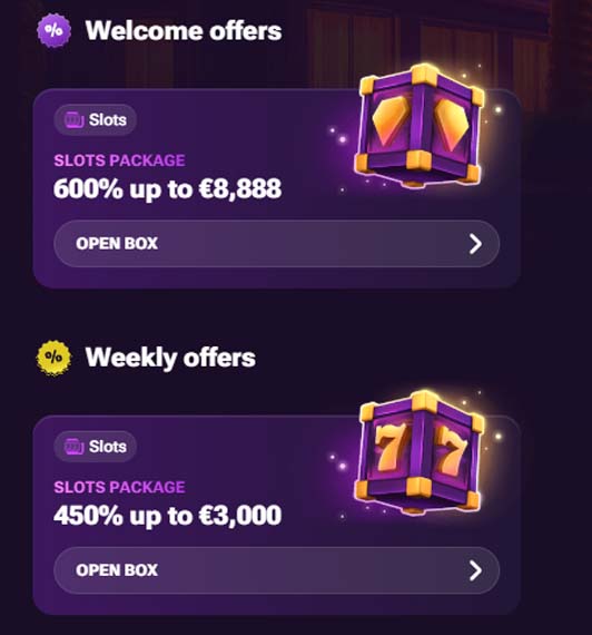 Prive casino bonuses screenshot
